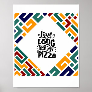 Poster Pizza longa e comida ao vivo