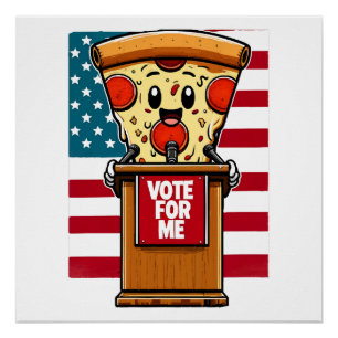 Pôster pizza patriótica vote em mim