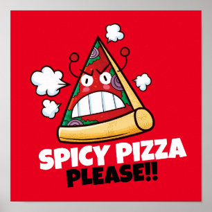 Poster Pizza picante personalizável, por favor!