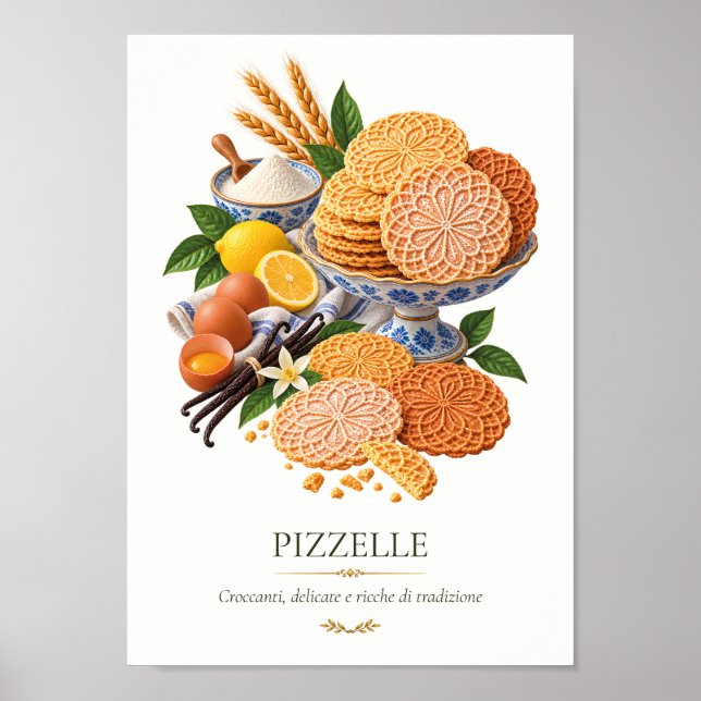 Poster Pizzelle – Vintage Italian Dessert (Frente)