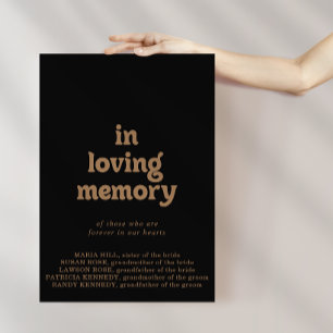 Poster Placa Clássica Minimal Preta Dourada Em Memória Co