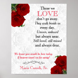 Poster Placa Comemorativa 2 - Casamento Rosa Vermelho Int