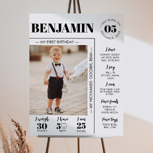 Poster Placa Comemorativa de Foto do Primeiro Ano Moderno