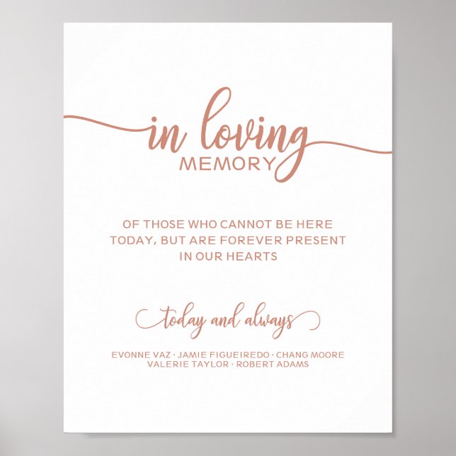 Poster Placa Comemorativa Em Memória Com Nomes (Frente)