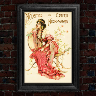 Poster Placa Comercial de Novidades Vistas do Pescoço Vin