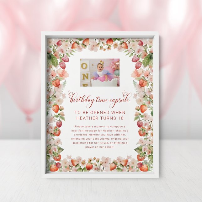 Poster Placa da Cápsula do Tempo de Berry (Berry First Time Capsule Sign
)