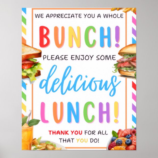 Poster Placa de Agradecimento ao Almoço, Agradecimento ao (Frente)