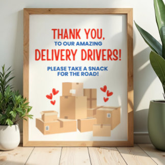 Poster Placa de Agradecimento ao Motorista de Entrega