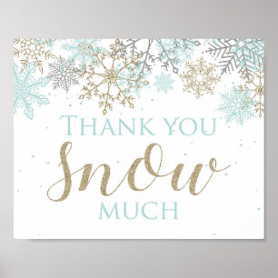 Poster Placa de agradecimento Winter Onederland Snow Much