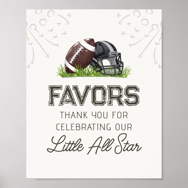 Poster Placa de Aniversário de Favoritos do Jogo de Futeb (Frente)