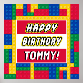 Poster Placa de Aniversário Personalizável do Construtor