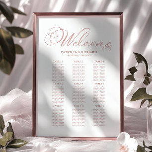 Poster Placa de Assentos de Casamento com 9 Mesas Simples