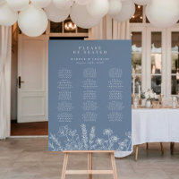 Placa de Assentos de Casamento com Vinca e Flores