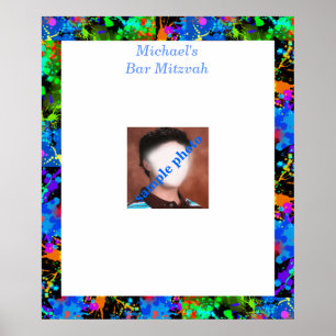 Poster Placa de Assinatura de Foto de Bar Mitzvah
