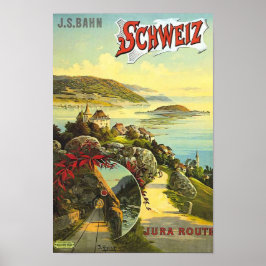 Poster Placa de Averiguação de viagens vintage Jura Simpl