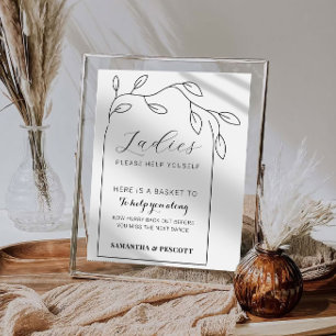 Poster Placa de banheiro de casamento Minimal Arch