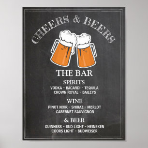 Pôster Placa de Bar Cheers Beers Cartaz de Recepção de Ca