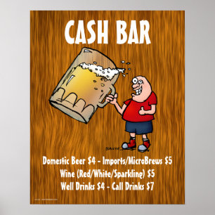 Poster Placa de Bar de Caixa com Cara Engraçado em Fundo
