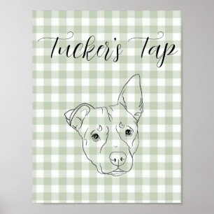 Poster Placa de bar de casamento com cachorro