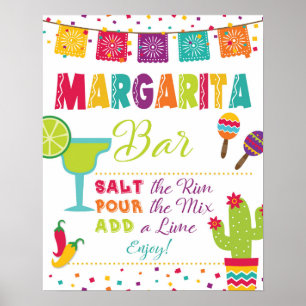 Poster Placa de Bar Margarita - Festa - Fundo Branco