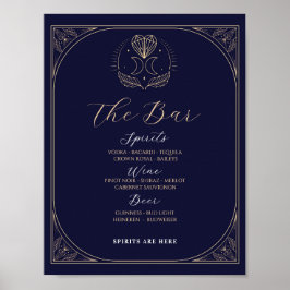 Poster Placa de Bar Signo Tarot Recepção de Casamento Est