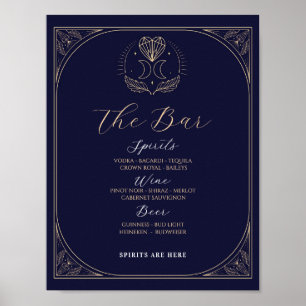 Poster Placa de Bar Signo Tarot Recepção de Casamento Est