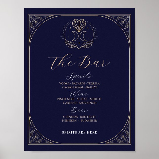 Poster Placa de Bar Signo Tarot Recepção de Casamento Est (Frente)