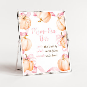 Poster Placa de Barra da Mamãe Osa para Chás de Bebê com