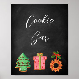 Poster Placa de Barra de Biscoito de Natal de Quadro Negr