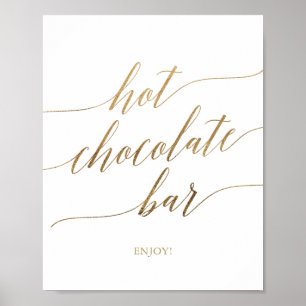 Poster Placa de barra de chocolate quente com caligrafia 