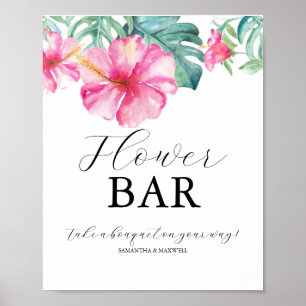 Poster Placa de Barra de Flores para Chás de Bebê Tropica