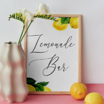 Placa de barra de limonada | Estação de bebida de 