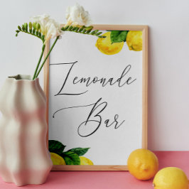 Poster Placa de barra de limonada | Estação de bebida de 