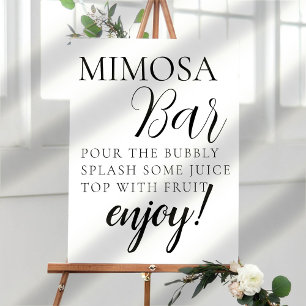 Poster Placa de barra de Mimosa com roteiro de texto míni