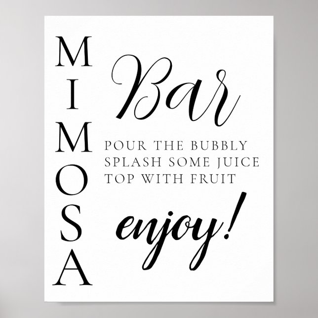 Poster Placa de barra de Mimosa com roteiro de texto míni (Frente)