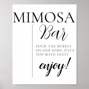 Poster Placa de barra de Mimosa com texto de caligrafia m