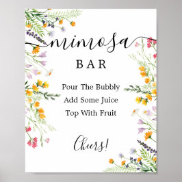 Poster Placa de barra de Mimosa de flores silvestres