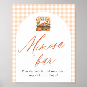Poster Placa de barra de Mimosa de laranja de outono fres