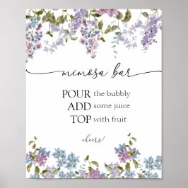 Poster Placa de barra de Mimosa de Lavanda e Lilases