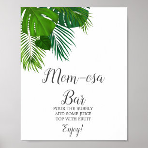 Poster Placa de barra de Mom-osa de palmeira tropical