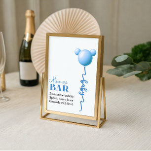 Poster Placa de barra de Mom-osa do Urso Azul Balão