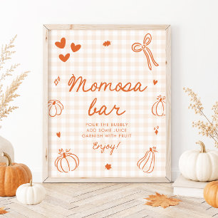 Poster Placa de barra de Momosa Laranja de Outono Uma peq
