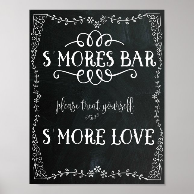 Poster Placa de Barra de S'Mores Decoração de Casamento P (Frente)