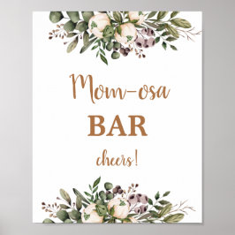 Poster Placa de barra Momosa para churrasco de bebê em be