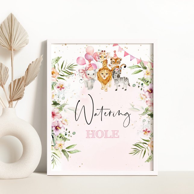 Poster Placa de bebedouro da savana. Bebidas tropicais (Criador carregado)