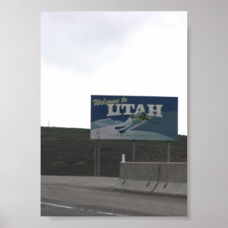 Poster Placa de Bem-vindo a Utah