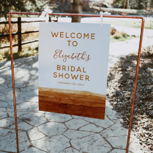 Poster Placa de Boas-Vindas Abstrata em Aquarela Terracot