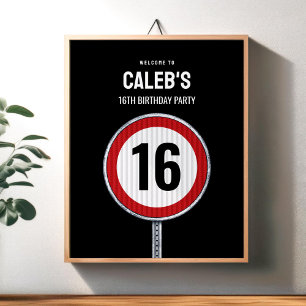 Poster Placa de boas-vindas Aniversário de 16 anos Limite