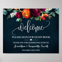 Poster Placa de boas-vindas assine nosso livro de visitas