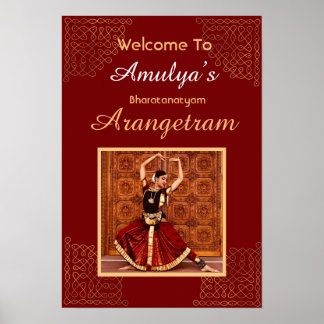 Poster Placa de boas-vindas Bharatanatyam Arangetram, per